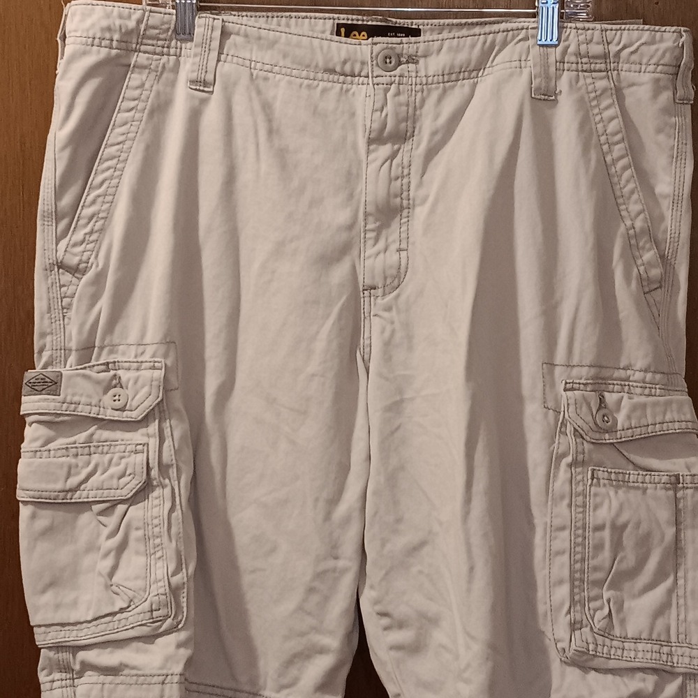 Lee Mens Beige Cargo Shorts Casual Workwear‎ Everyday Utility Outdoors